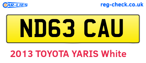 ND63CAU are the vehicle registration plates.