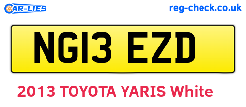 NG13EZD are the vehicle registration plates.