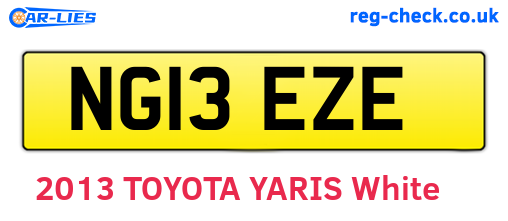NG13EZE are the vehicle registration plates.