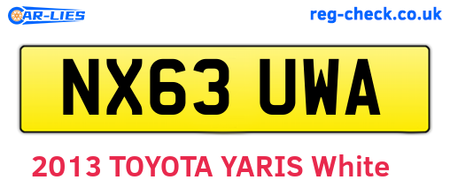 NX63UWA are the vehicle registration plates.