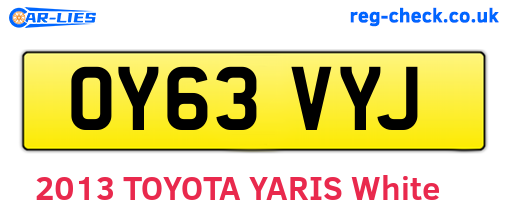 OY63VYJ are the vehicle registration plates.