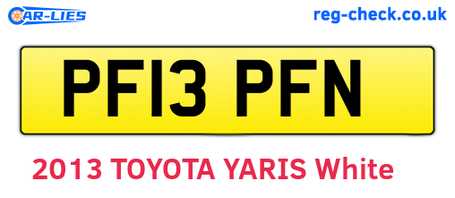 PF13PFN are the vehicle registration plates.