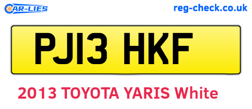 PJ13HKF are the vehicle registration plates.