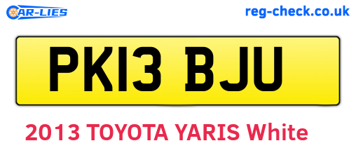 PK13BJU are the vehicle registration plates.
