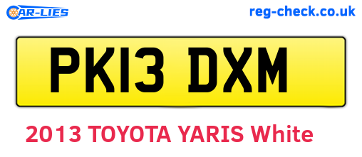 PK13DXM are the vehicle registration plates.