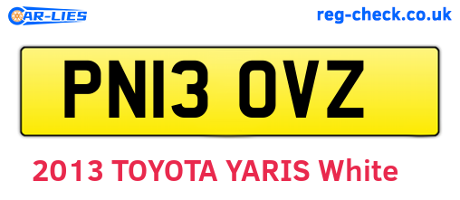 PN13OVZ are the vehicle registration plates.