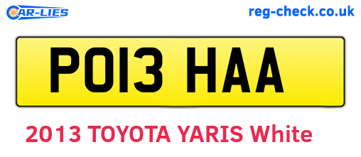 PO13HAA are the vehicle registration plates.