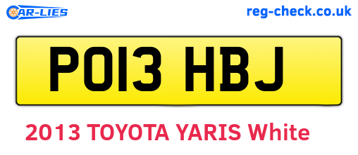 PO13HBJ are the vehicle registration plates.