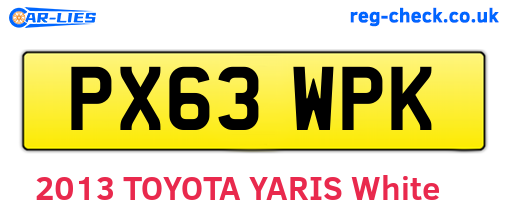 PX63WPK are the vehicle registration plates.