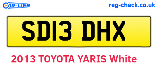 SD13DHX are the vehicle registration plates.