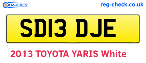 SD13DJE are the vehicle registration plates.
