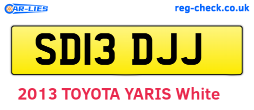 SD13DJJ are the vehicle registration plates.