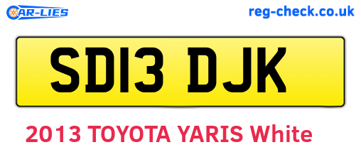 SD13DJK are the vehicle registration plates.