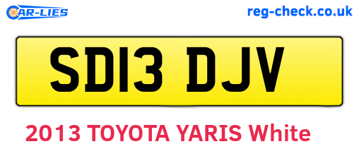 SD13DJV are the vehicle registration plates.