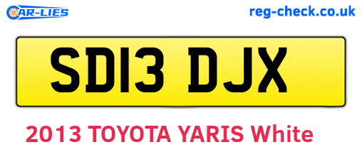 SD13DJX are the vehicle registration plates.