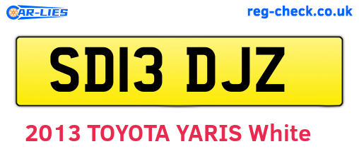 SD13DJZ are the vehicle registration plates.
