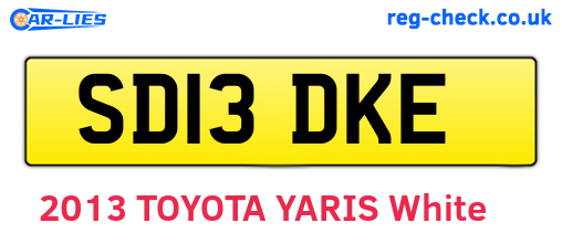 SD13DKE are the vehicle registration plates.