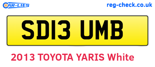 SD13UMB are the vehicle registration plates.