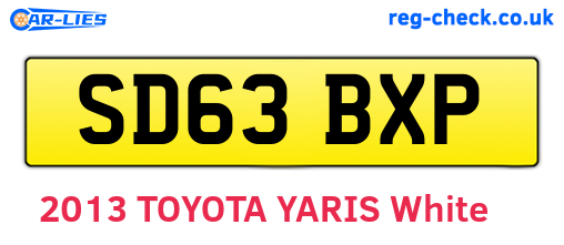 SD63BXP are the vehicle registration plates.