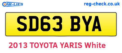 SD63BYA are the vehicle registration plates.