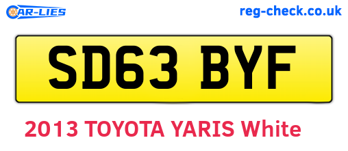 SD63BYF are the vehicle registration plates.