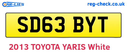 SD63BYT are the vehicle registration plates.