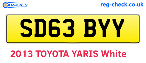 SD63BYY are the vehicle registration plates.
