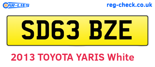 SD63BZE are the vehicle registration plates.