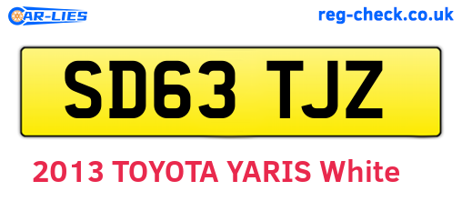 SD63TJZ are the vehicle registration plates.