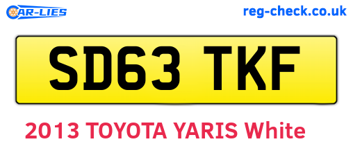 SD63TKF are the vehicle registration plates.
