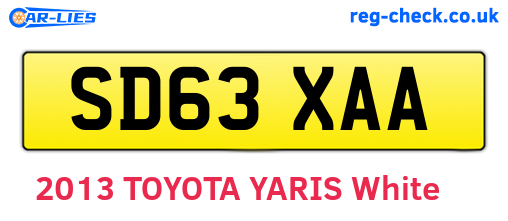 SD63XAA are the vehicle registration plates.