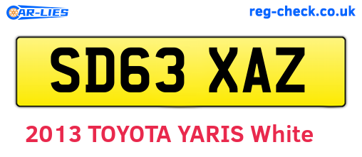 SD63XAZ are the vehicle registration plates.