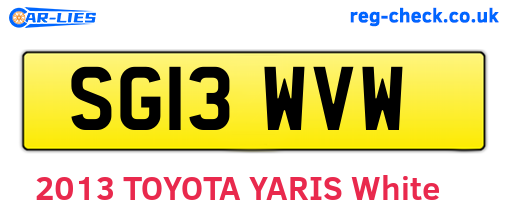 SG13WVW are the vehicle registration plates.