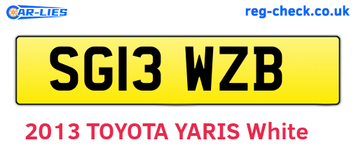 SG13WZB are the vehicle registration plates.