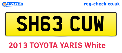 SH63CUW are the vehicle registration plates.