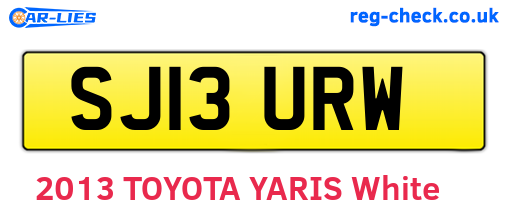 SJ13URW are the vehicle registration plates.