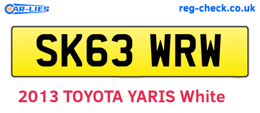 SK63WRW are the vehicle registration plates.