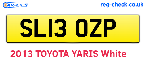 SL13OZP are the vehicle registration plates.