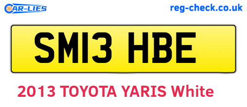 SM13HBE are the vehicle registration plates.