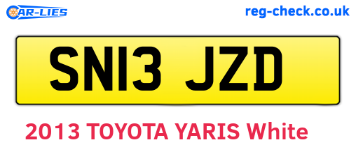 SN13JZD are the vehicle registration plates.
