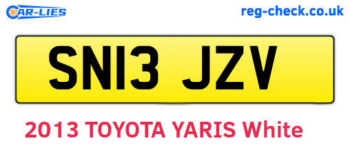 SN13JZV are the vehicle registration plates.