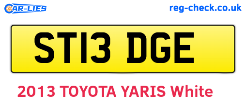 ST13DGE are the vehicle registration plates.