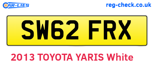 SW62FRX are the vehicle registration plates.