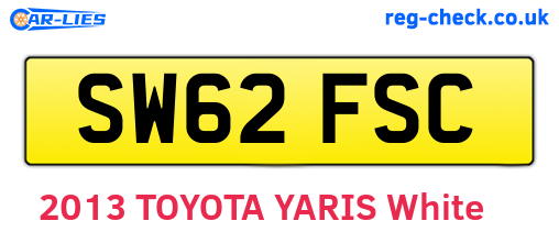 SW62FSC are the vehicle registration plates.