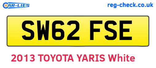 SW62FSE are the vehicle registration plates.