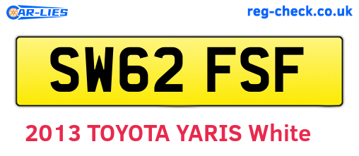 SW62FSF are the vehicle registration plates.