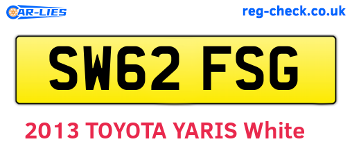 SW62FSG are the vehicle registration plates.