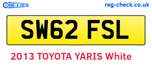 SW62FSL are the vehicle registration plates.