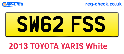 SW62FSS are the vehicle registration plates.