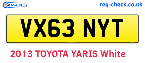 VX63NYT are the vehicle registration plates.